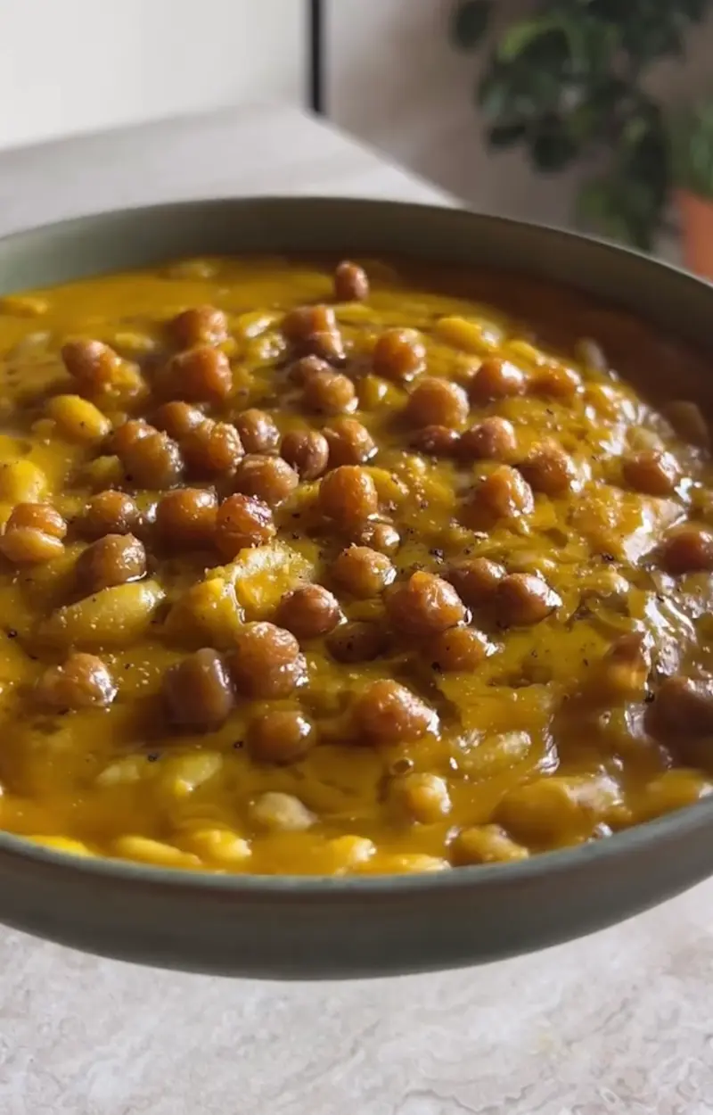Pasta cremosa ceci e zucca ricetta