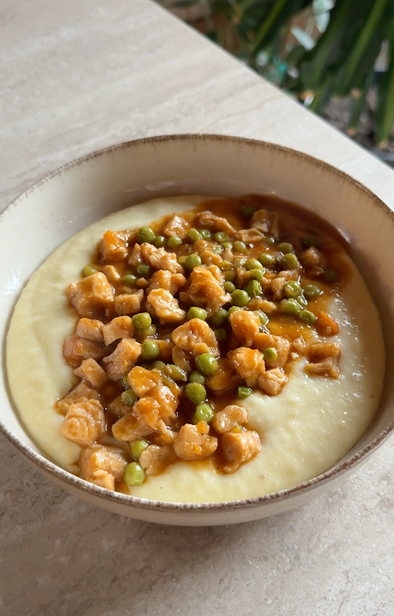 Spezzatino di soia e purè ricetta