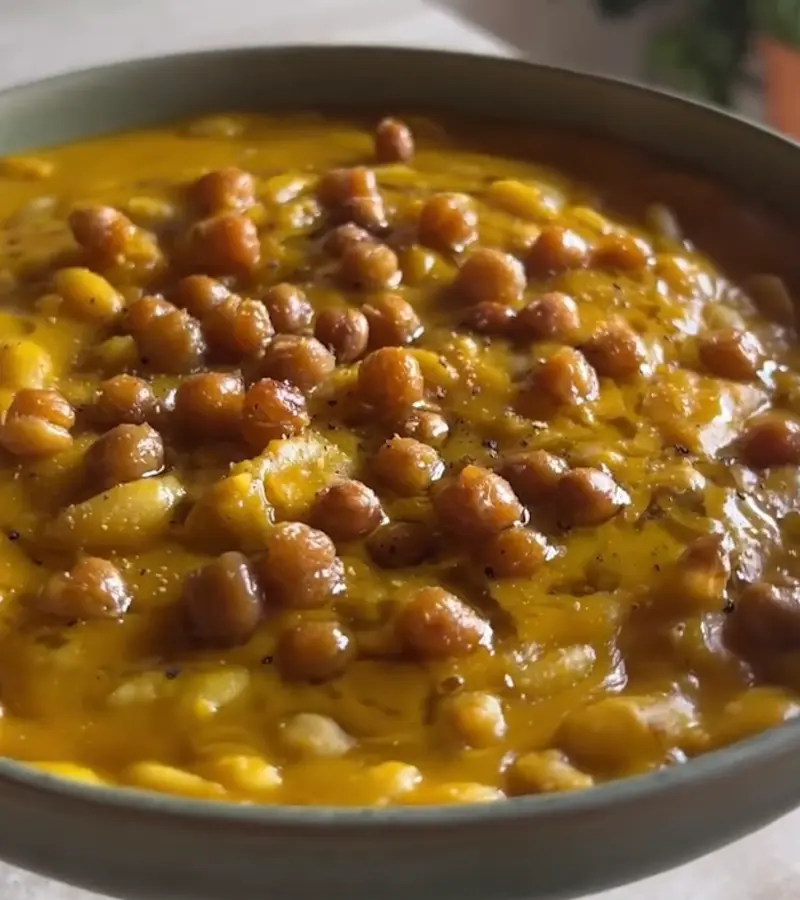 Pasta cremosa ceci e zucca ricetta