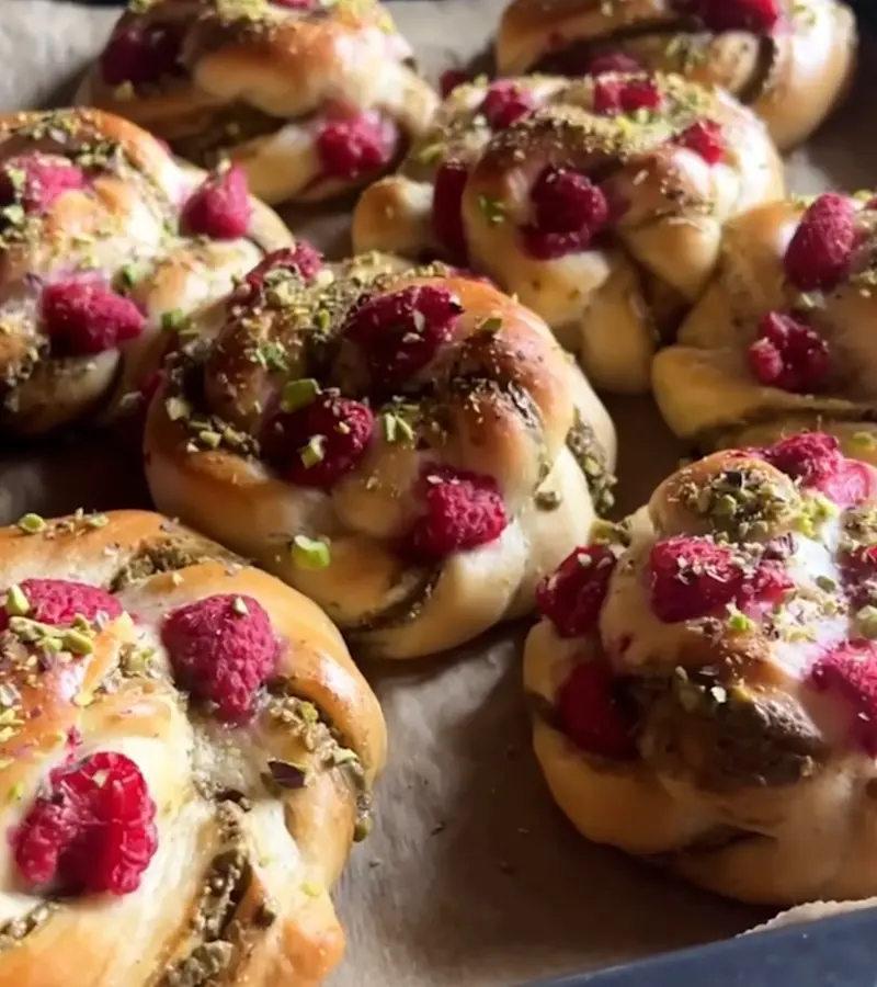 Girelle pistacchi e lamponi ricetta