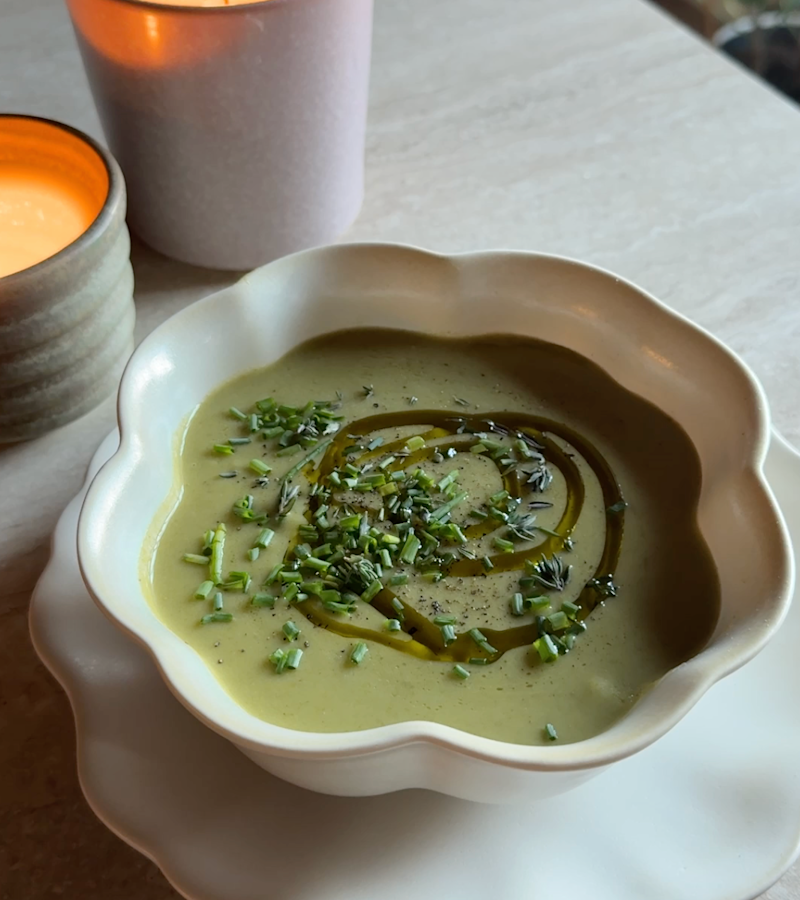 Vellutata di porri, patate e cime di rapa ricetta