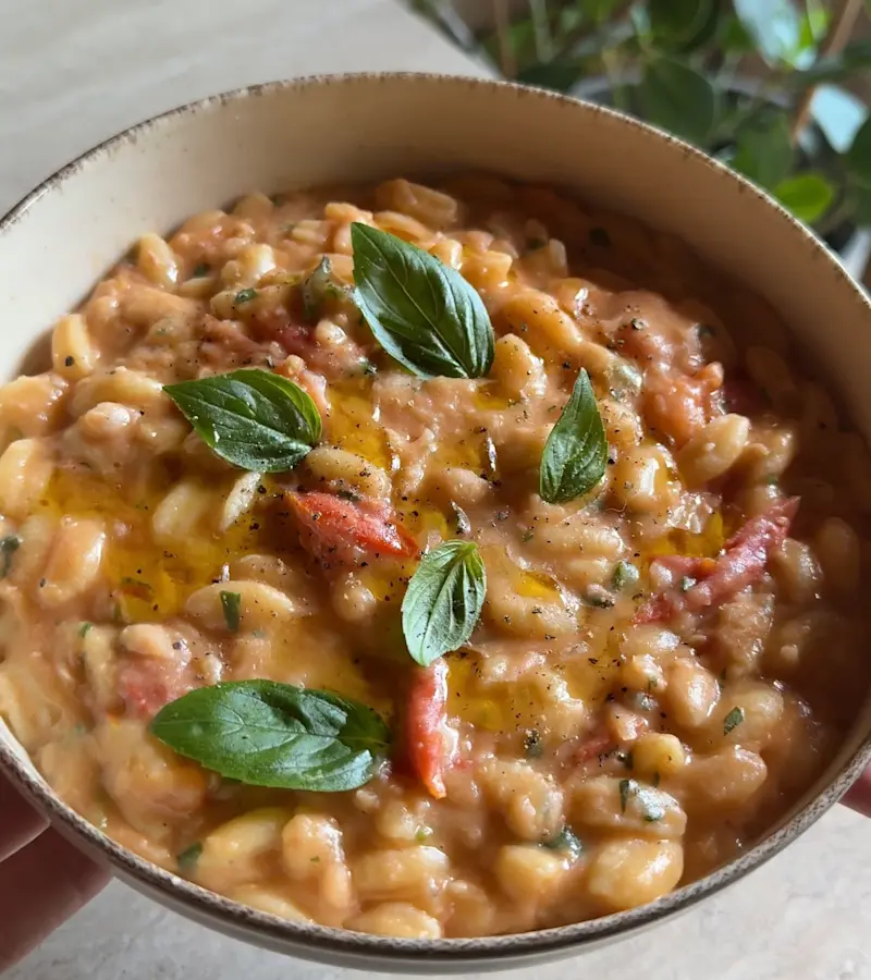 Pasta con pomodori e cannellini ricetta