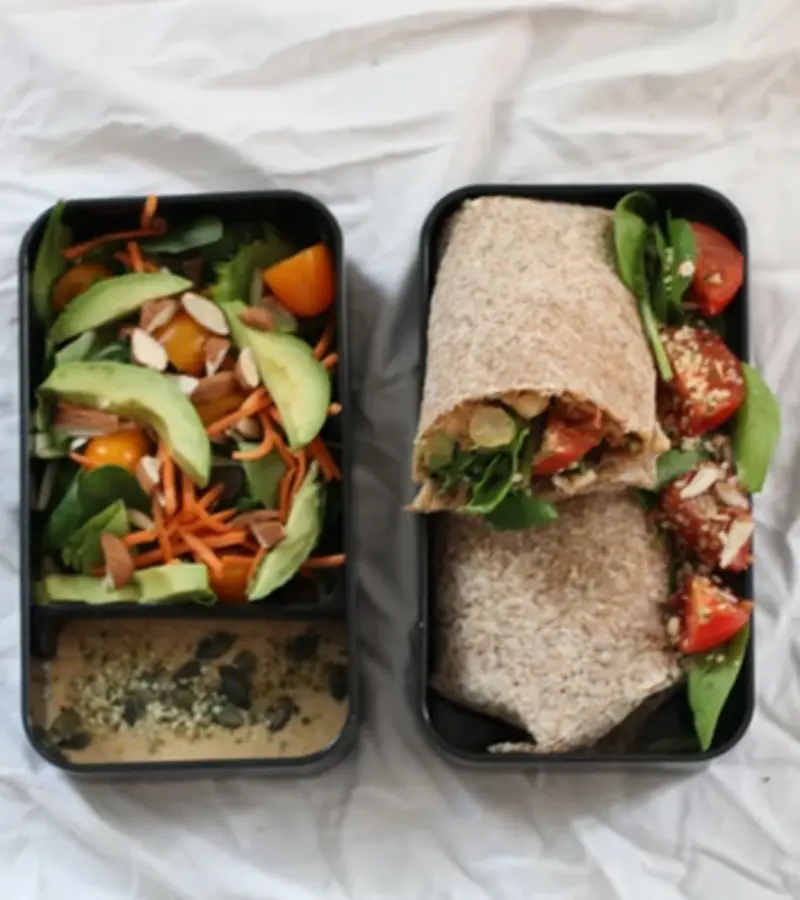 Pranzo n.1: Wrap con verdure + Insalata al miso e tahini ricetta