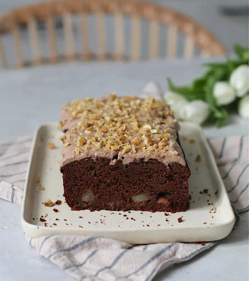 Torta con cioccolato, pere e noci ricetta