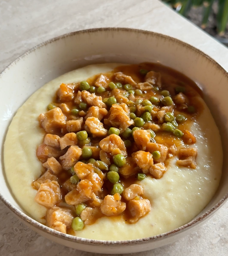 Spezzatino di soia e purè ricetta
